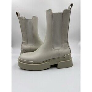 Charles & Keith Platform Chunky Chelsea Gray-White Boots Size 37/ 7 US